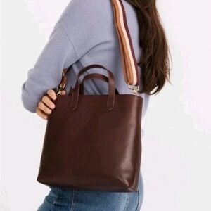 Madewell The Zip Transport Crossbody Tote Dark Cabernet Leather New w/defect